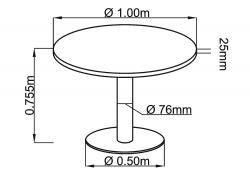 Besprechungstisch rund 100 cm Durchmesser -Platte Ahorn- Säulenfuss chrom- sofort lieferbar !!!
